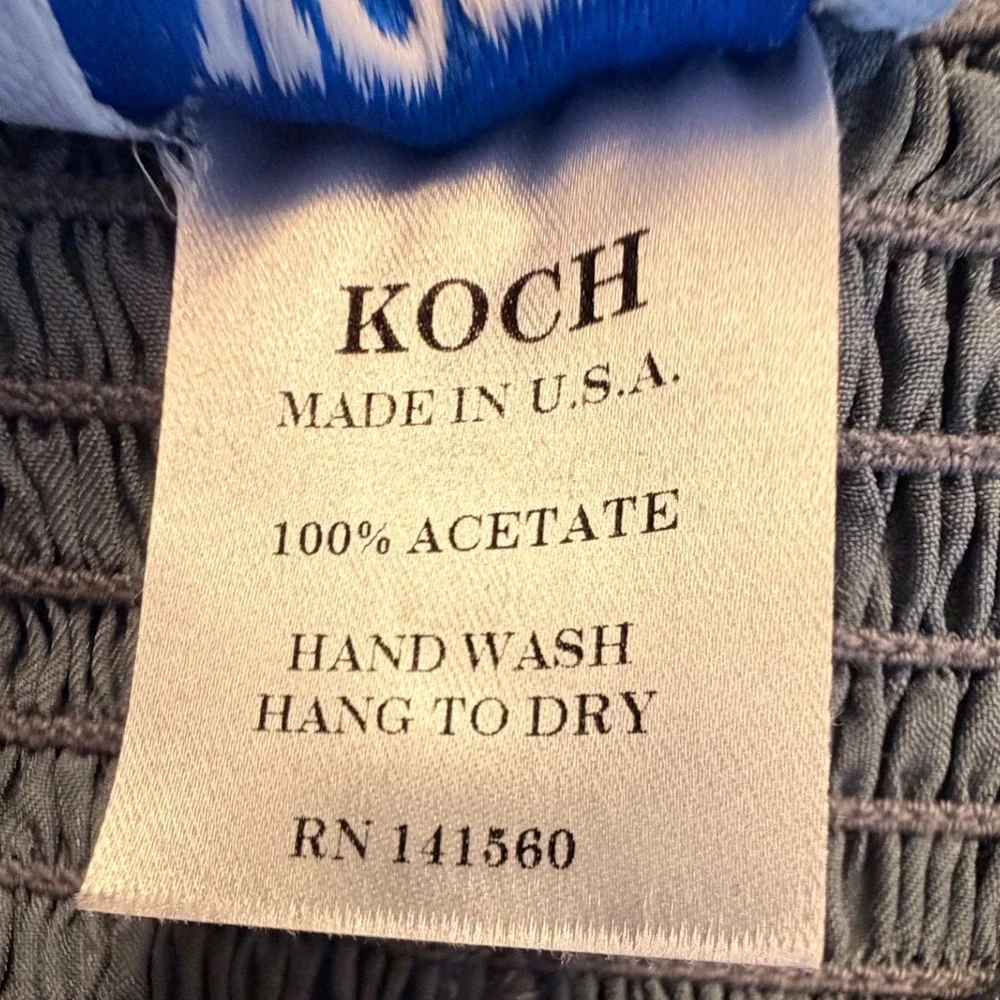 KOCH‎ Erica Steel Gloss Metallic Smocked Mini Skort Size M Made in USA